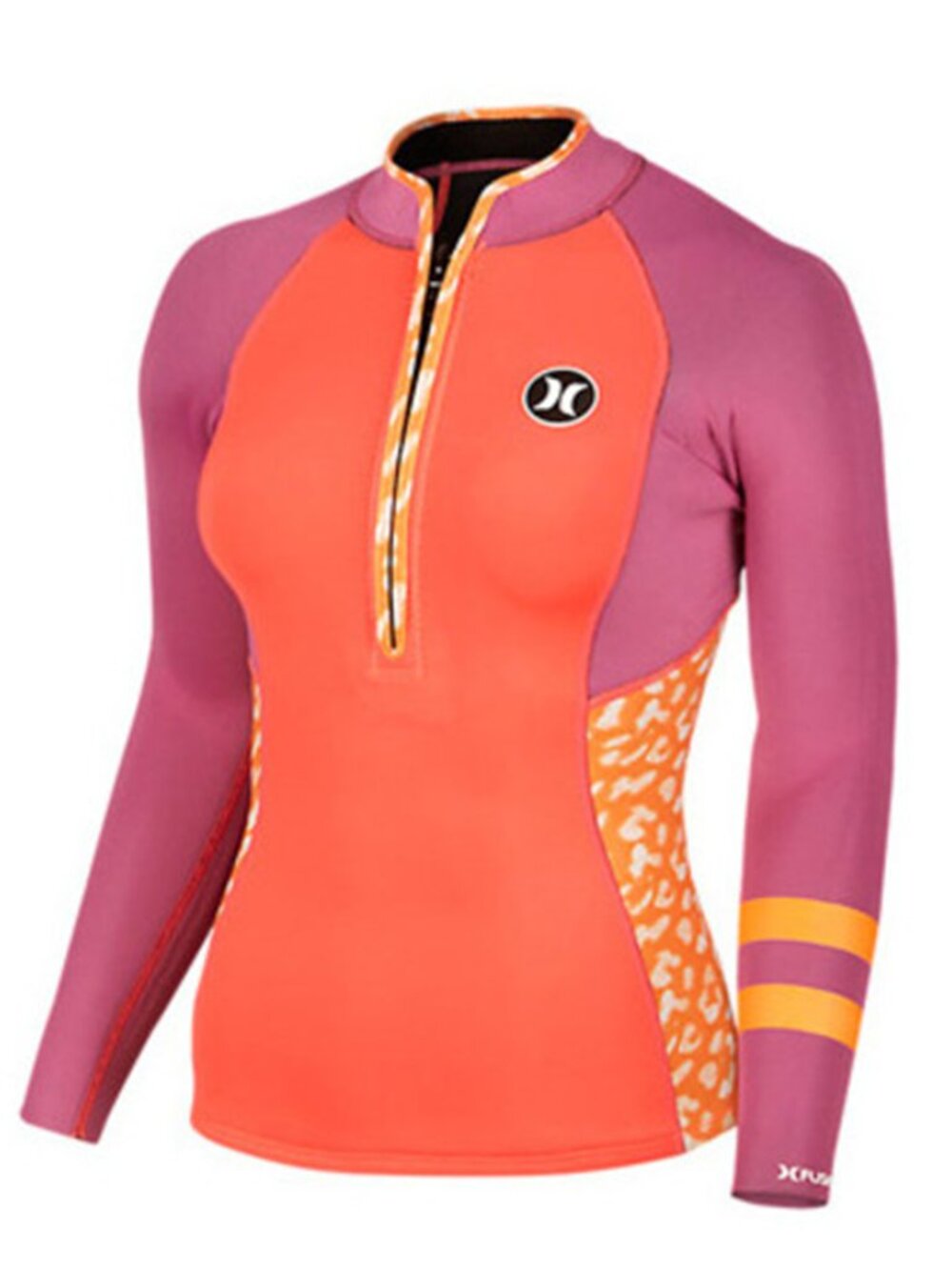 Hurley Women’s Orange & Purple Long Sleeve Rash Guard